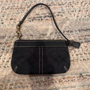 Coach Black Wristlet with Gold Accents - Wallet